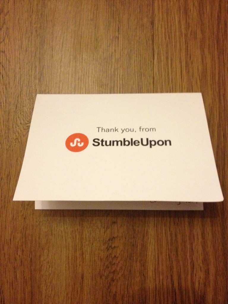 stumbleupon thank you card