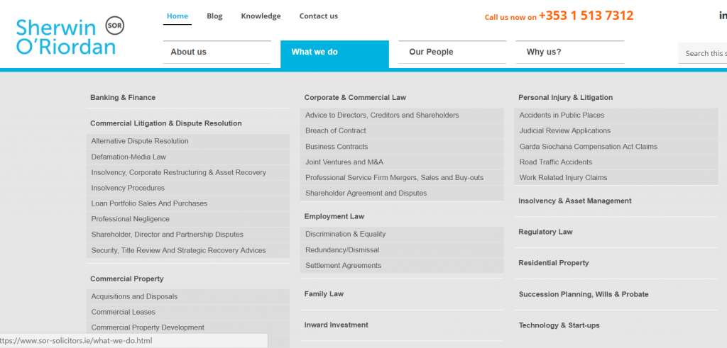 Irish Law Firm Website Design Example