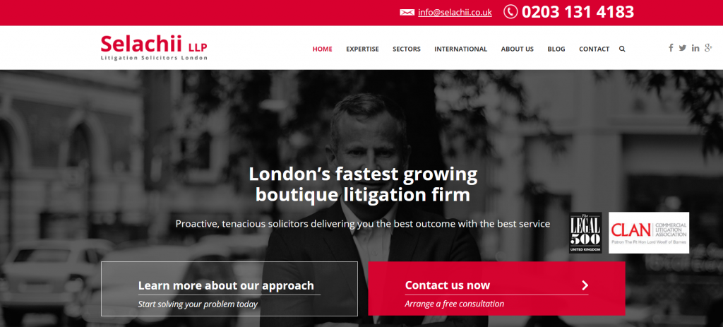 best litigation law firm website design uk