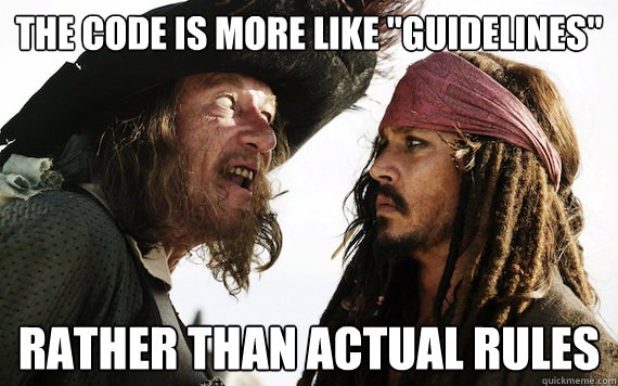 Gav Ward Code More like Guidelines Than Rules